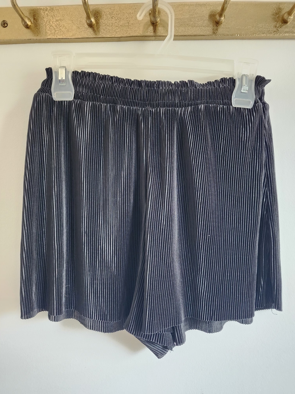 Zara Black Satin Pleated  Shorts